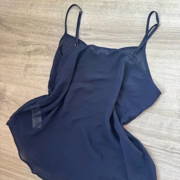 Navy Blue Sheer Camisole Top - Picture 4 of 4